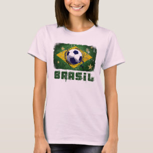 Grunge brazil soccer flag gifts T-Shirt