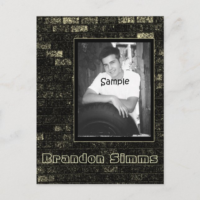 Grunge Brick Wall Photo Card (Front)