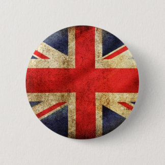 Grunge British Flag Button centred