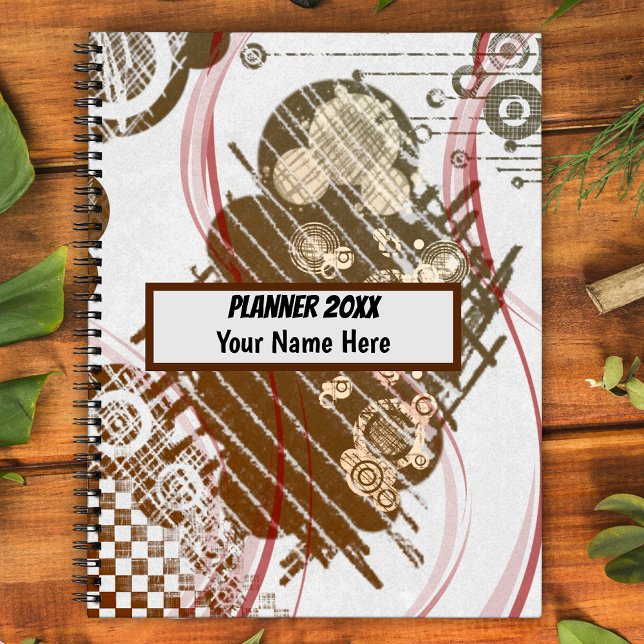 Grunge brown pattern customised planner (Creator Uploaded)