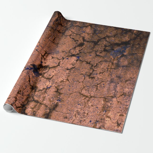 Grunge Brown Texture Vintage Rustic Decoupage Wrapping Paper (Unrolled)