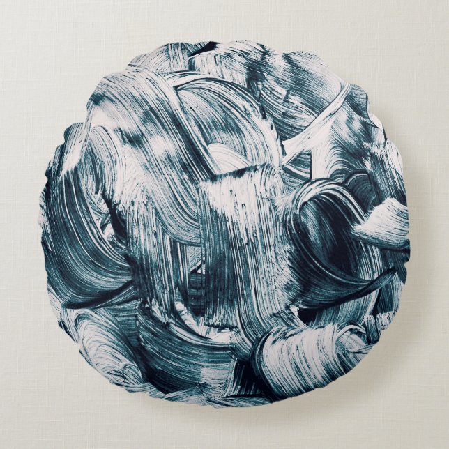Grunge brush strokes background round cushion (Front)