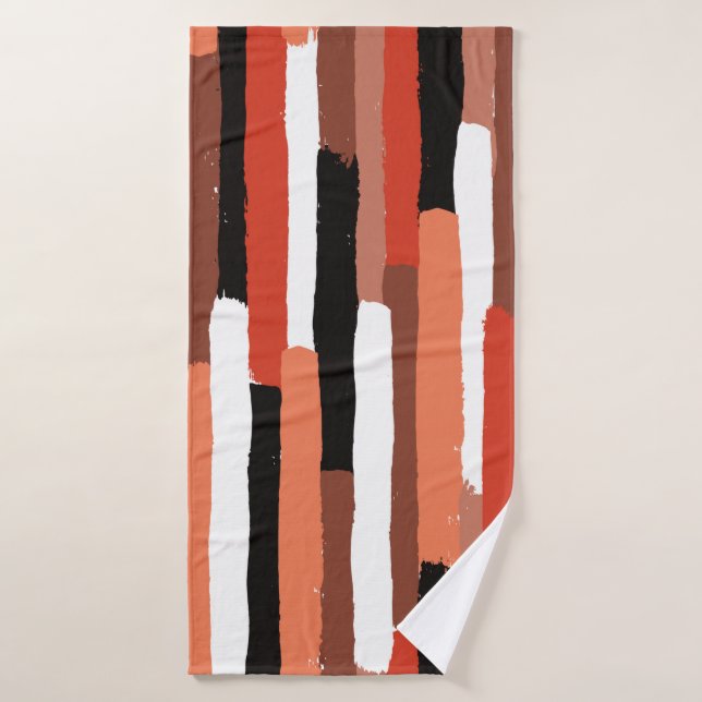 Grunge brushstrokes geometric seamless pattern bath towel (Bath Towel)