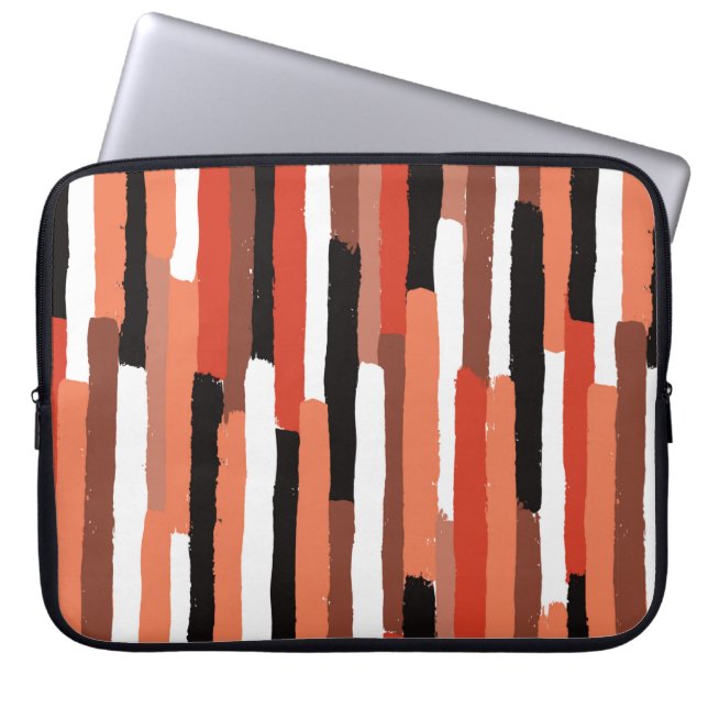 Grunge brushstrokes geometric seamless pattern laptop sleeve (Front)