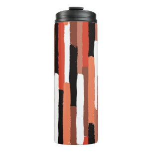 Grunge brushstrokes geometric seamless pattern thermal tumbler