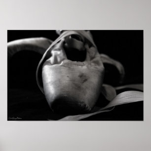 Grunge BW Pointe (Ballet) Shoes Poster