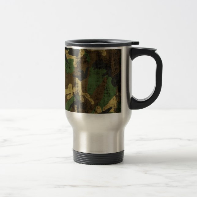 Grunge Camouflage Pattern Print Travel Mug (Right)