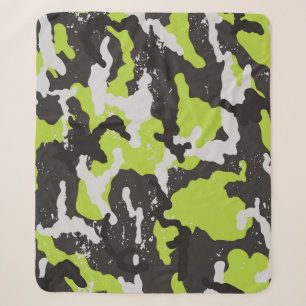 Grunge Camouflage Vintage Background Sherpa Blanket
