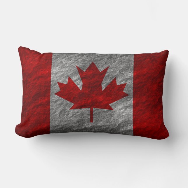 Grunge Canadian Flag 3 Lumbar Cushion (Front)