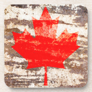 Grunge Canadian flag Coaster