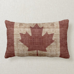 Grunge canadian flag pillow