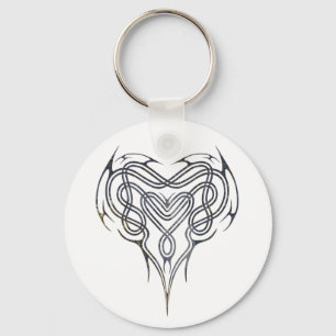 Grunge Celtic Heart Knot Key Ring