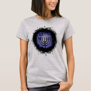 Grunge Chanukah Menorah T-Shirt