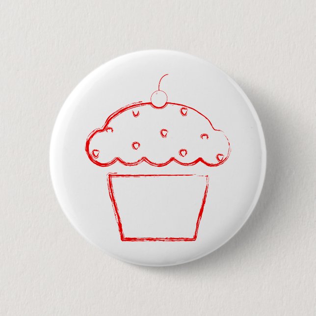 grunge cherry cupcake 6 cm round badge (Front)