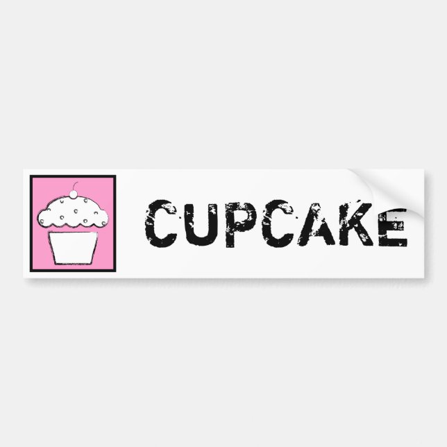 grunge cherry cupcake bumper sticker (Front)