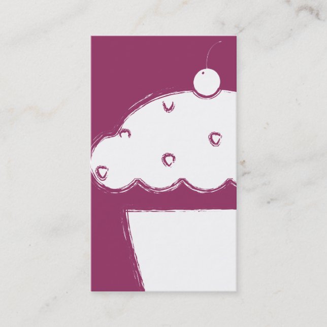 grunge cherry cupcake business card (Front)