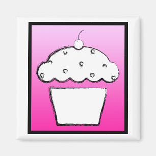grunge cherry cupcake magnet