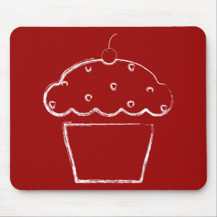 grunge cherry cupcake mouse pad