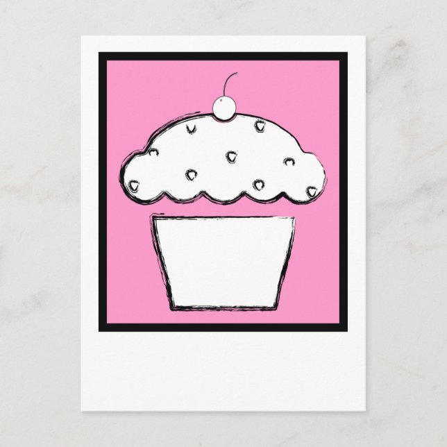 grunge cherry cupcake postcard (Front)