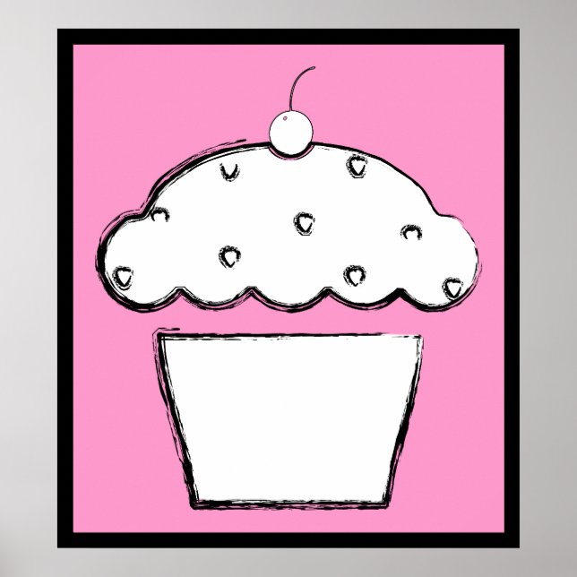 grunge cherry cupcake poster (Front)