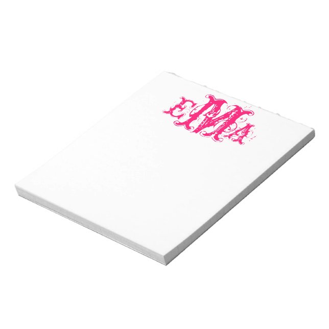Grunge Chic Personalised Monogram Notepad (Rotated)