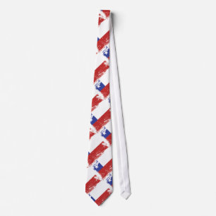 Grunge Chile Flag Tie