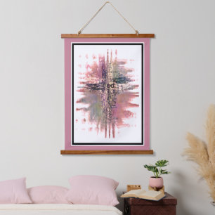 Grunge Christian words cross Hanging Tapestry