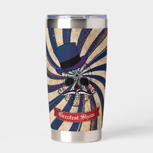Grunge Circus Sugar Skull Ringmaster Custom Text Insulated Tumbler