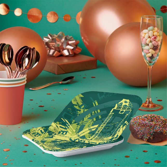 Grunge City Graphic Paper Plate (Creator Uploaded)