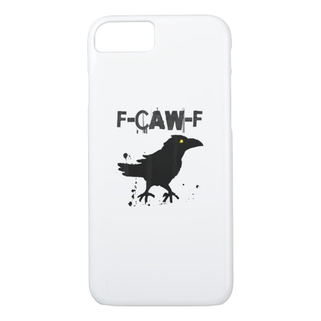 Grunge Coffee F-Caw-F Crow Adult Humour Graphic Te Case-Mate iPhone Case (Back)