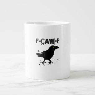 Grunge Coffee F-Caw-F Crow Adult Humour Graphic Te Large Coffee Mug