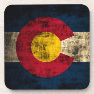 Grunge Colorado Flag Coaster