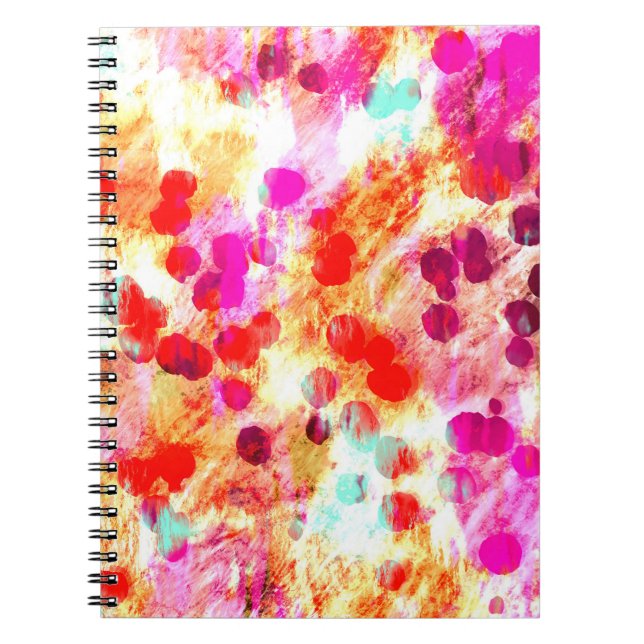 Grunge colour dot texture background notebook (Front)