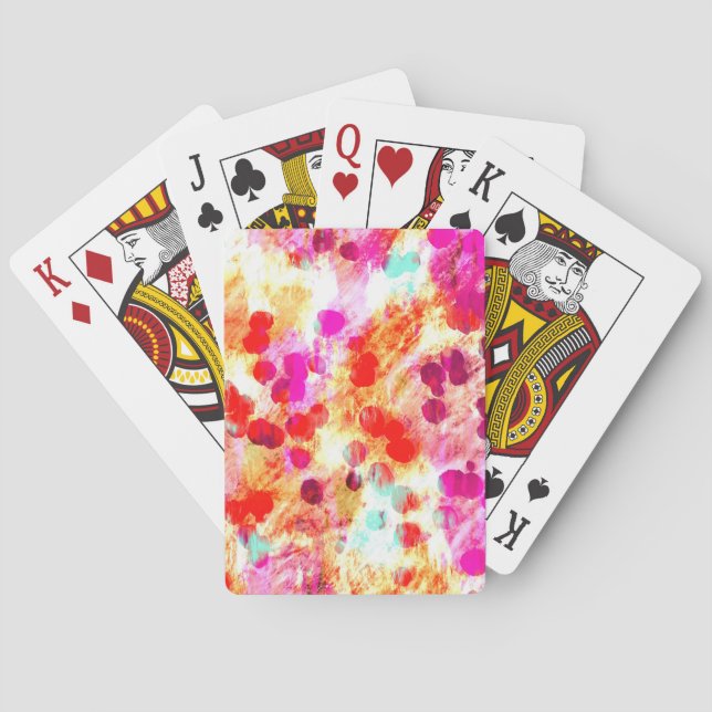 Grunge colour dot texture background playing cards (Back)
