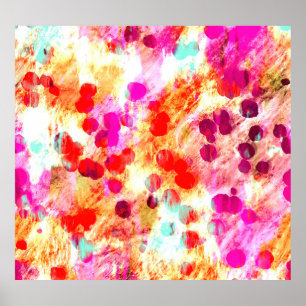 Grunge colour dot texture background poster