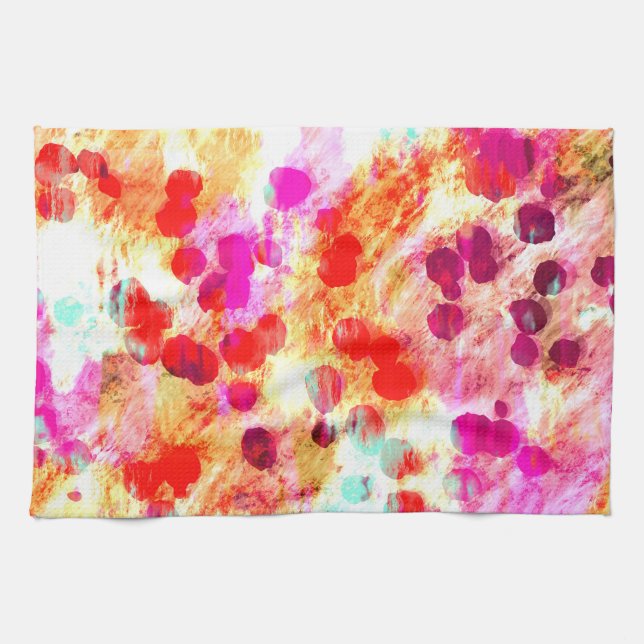 Grunge colour dot texture background tea towel (Horizontal)