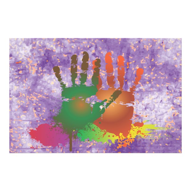 Grunge Colourful Hands Photo Print (Front)