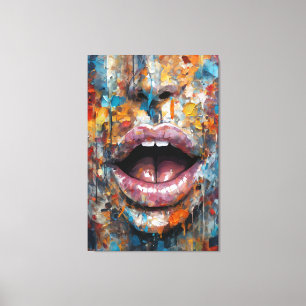 Grunge colourful mood, abstract surreal  canvas print