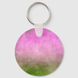 Grunge Colours - Pink & Green Key Ring