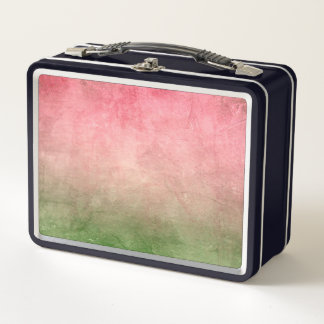 Grunge Colours - Rose Pink & Green Metal Lunch Box