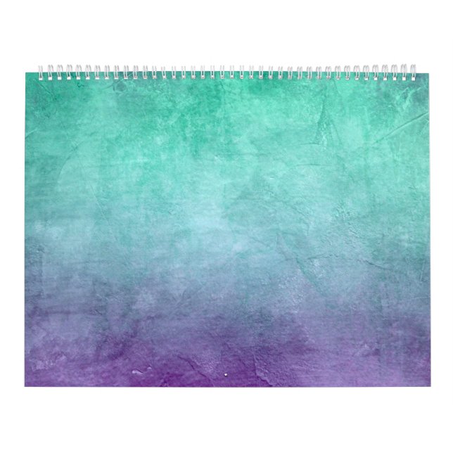 Grunge Colours - Teal & Purple Calendar (Cover)