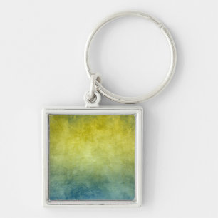 Grunge Colours - Yellow & Blue Key Ring