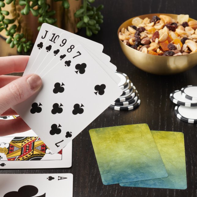 Grunge Colours - Yellow & Blue Playing Cards (In Situ)