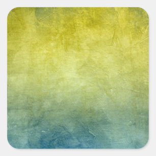 Grunge Colours - Yellow & Blue Square Sticker