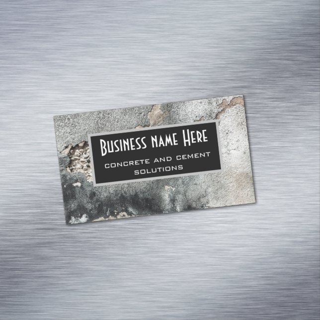 Grunge concrete texture magnetic business card (In Situ)