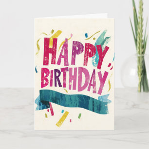 Grunge Confetti Birthday Card