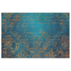 Grunge Copper Patina and Turquoise Calligraphy