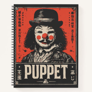 Grunge Creepy Puppet Dark Circus Art Notebook