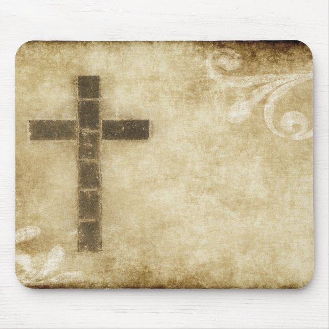 Grunge Cross #2B - Postcard Horizontal Paper Mouse Pad (Front)