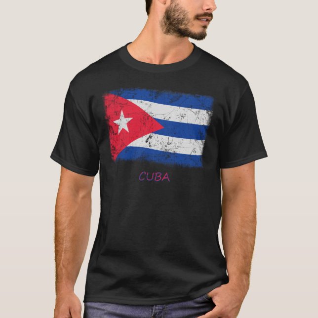 Grunge Cuba Flag T-Shirt (Front)